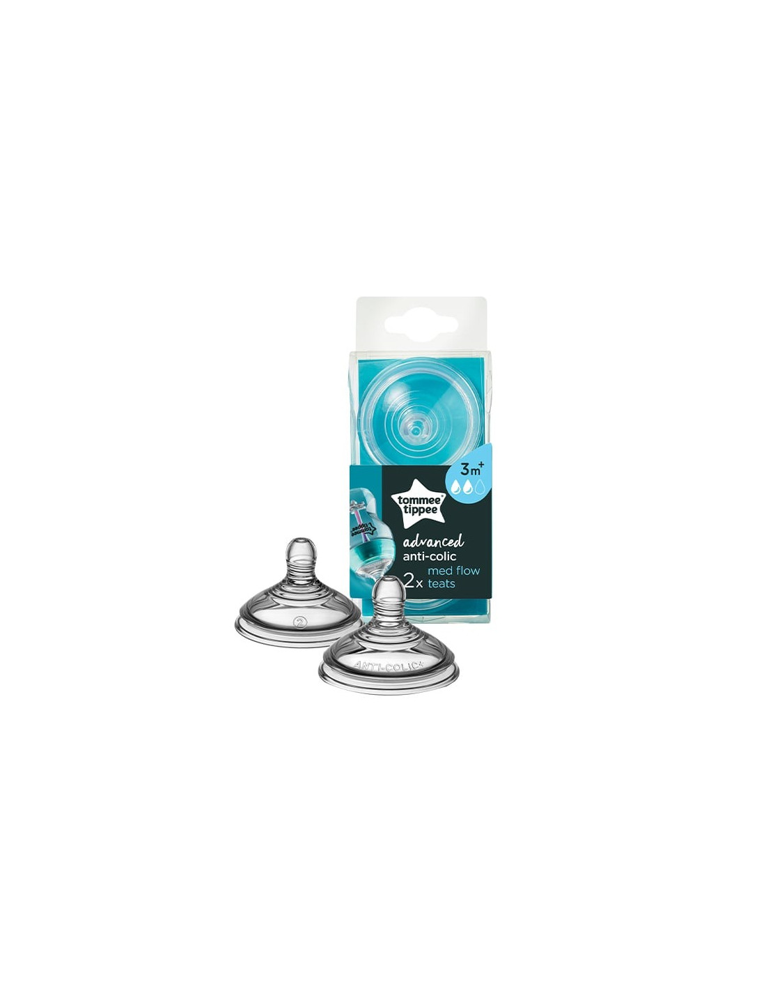 Tommee Tippee Advanced anti-colique 2 tétines a débit moyen 3m+
