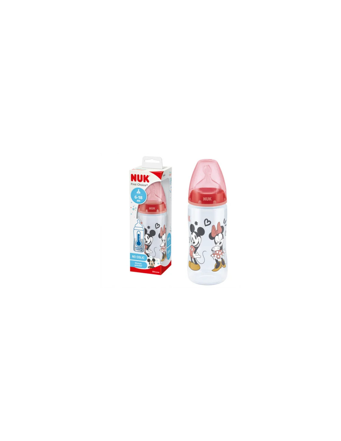Biberon mickey 6-18 mois température control nuk