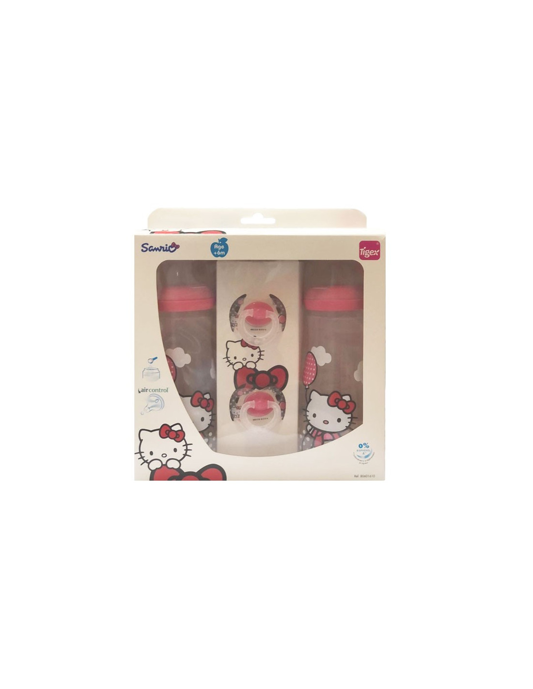 Tigex Coffret 2 biberons + 2 sucettes hello kitty
