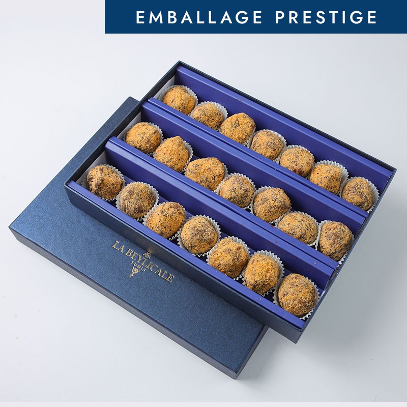 TRUFFES CHOCOLAT VALRHONA AUX NOISETTES 21 PIÈCES