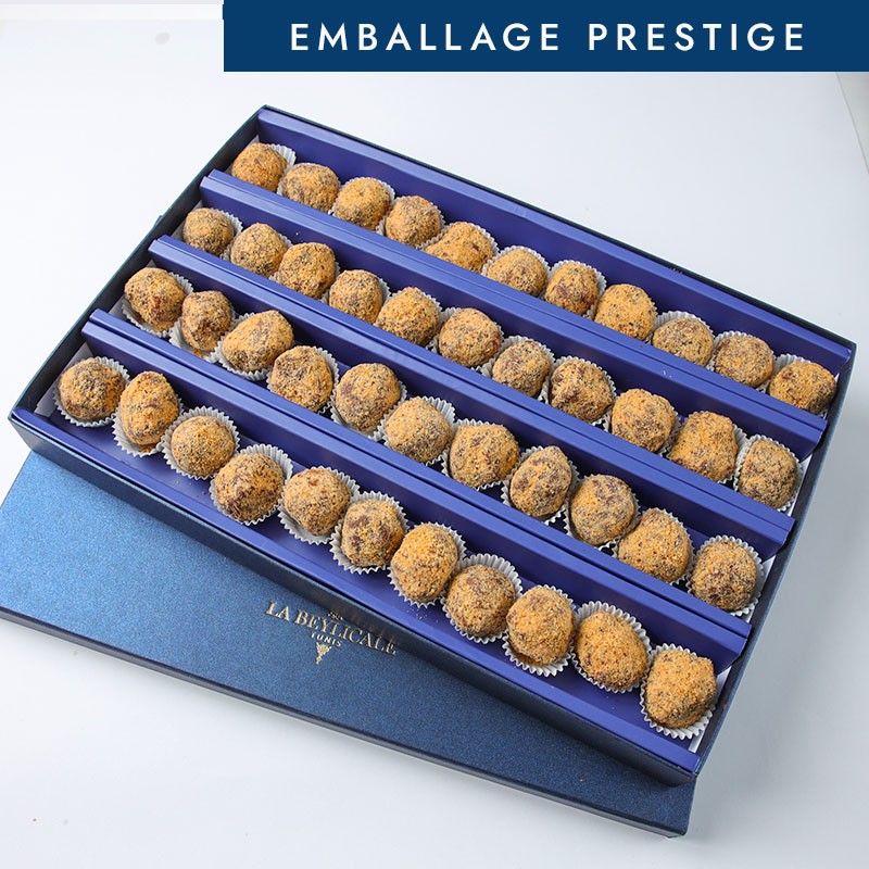 TRUFFES CHOCOLAT VALRHONA AUX NOISETTES 44 PIÈCES