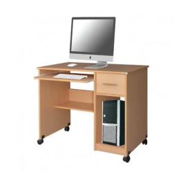 Bureau Informatique Classique SOTUFAB à Roulettes Hêtre