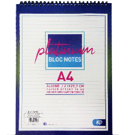 Bloc Note KO WIRO Platinum A4 21x29,7 cm à Ligne