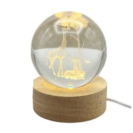 Boule Décorative Rotative GIRAFFA en Cristal Transparent