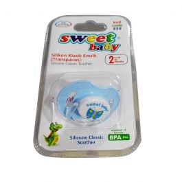 Sucette SWEET BABY 2ème âge De 06 mois A 18 mois Plat Transparent