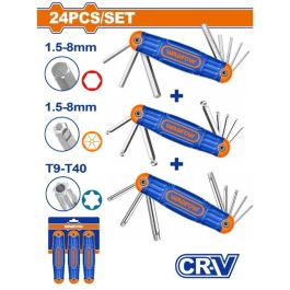 Jeu DE 24 Clés WADFOW Male Bille Torx WHK4203