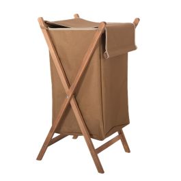 Panier à Linge Pliable en Bois Grand Modèle Marron