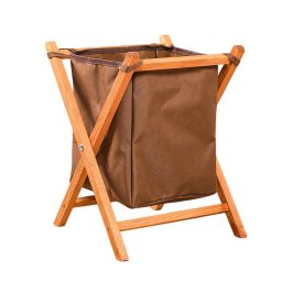 Panier à Linge Pliable en Bois Petit Modèle Marron