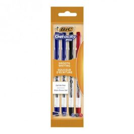 Pochette de 4 stylos BIC GELOCITY assortis