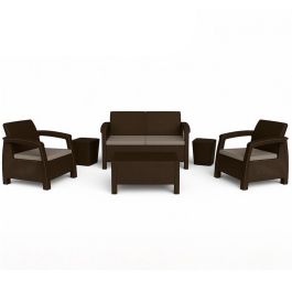 Salon de jardin SOTUFAB Carthage 6 places Wengue