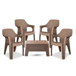 Salon Jardin SOTUFAB Chaise Barron + Table Monaco Taupe