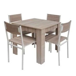 Salle a Manger SOTUFAB FLORA + 4 Chaises SERENA Chène Brut