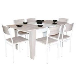 Salle a Manger SOTUFAB Extensible + 6 Chaises SERENA Chène Brut &