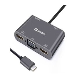 Sandberg Station d'accueil Dock USB-C 2XHDMI+1XVGA+USB+PD
