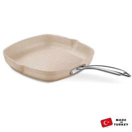 Poêle Grill En Granite KORKMAZ 28 x 28 CM Beige