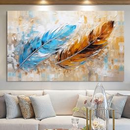 Tableau De Décoration 120 x 80 cm Plumes