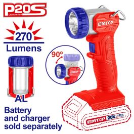 Torche LED EMTOP ELWL2038 Inclinable 5W 20V 270 Lumens