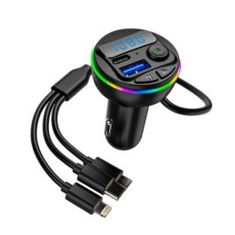 Transmetteur TREQA MP3 Bluetooth Multifonction Pour Voiture 3en1