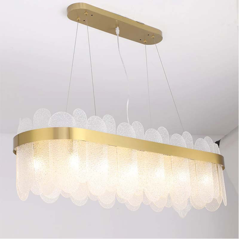 Lustre En Cristal Rectangulaire Style Nordique 100 cm x 35 cm