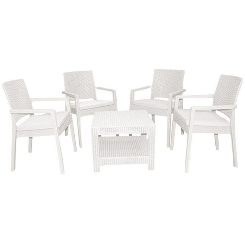 Salon de Jardin MARQUISE 4 Chaises Coussins + Table