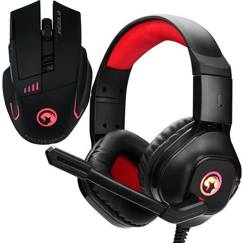 Marvo Souris Gaming Sans Fil M720W + Casque Stereo Gamer HG8929