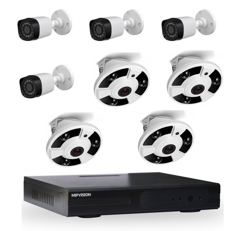 mipvision Hyprid + 4 Cameras Internes + 4 Cameras Externe MipVision 2MP