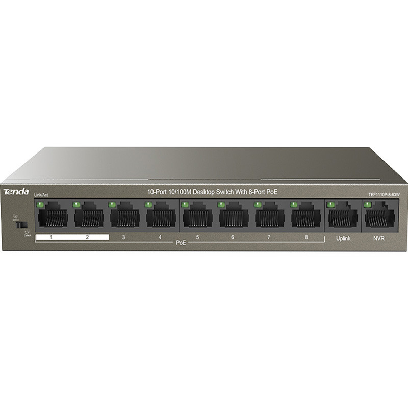 Tenda De Bureau Tenda TEF1110P-8-63W 10 Ports Mbps Marron