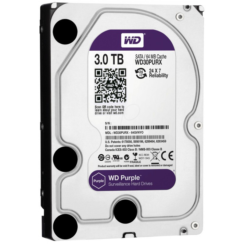 Western Digital Disque Dur Interne De Surveillance WD30PURX 3.5" 3To SATA