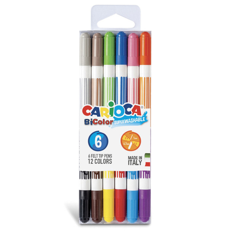 Carioca 6 Feutres Carioca Bicolor Super Lavable Multicolore