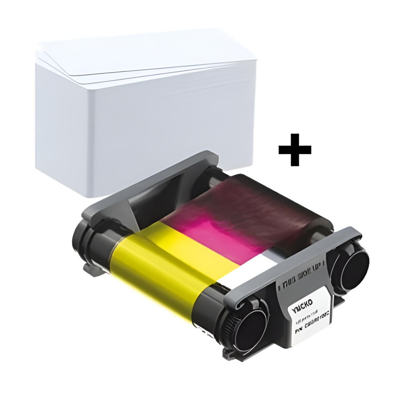 Badgy Badgy CBGP0001C Couleur 100 Impressions Adaptable + 100 Cartes Vierges Pvc