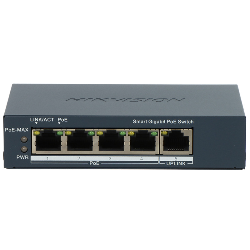 HikVision Hikvision DS-3E1505P-EI 4 Ports Smart PoE + 1 Port RJ45 Gigabit