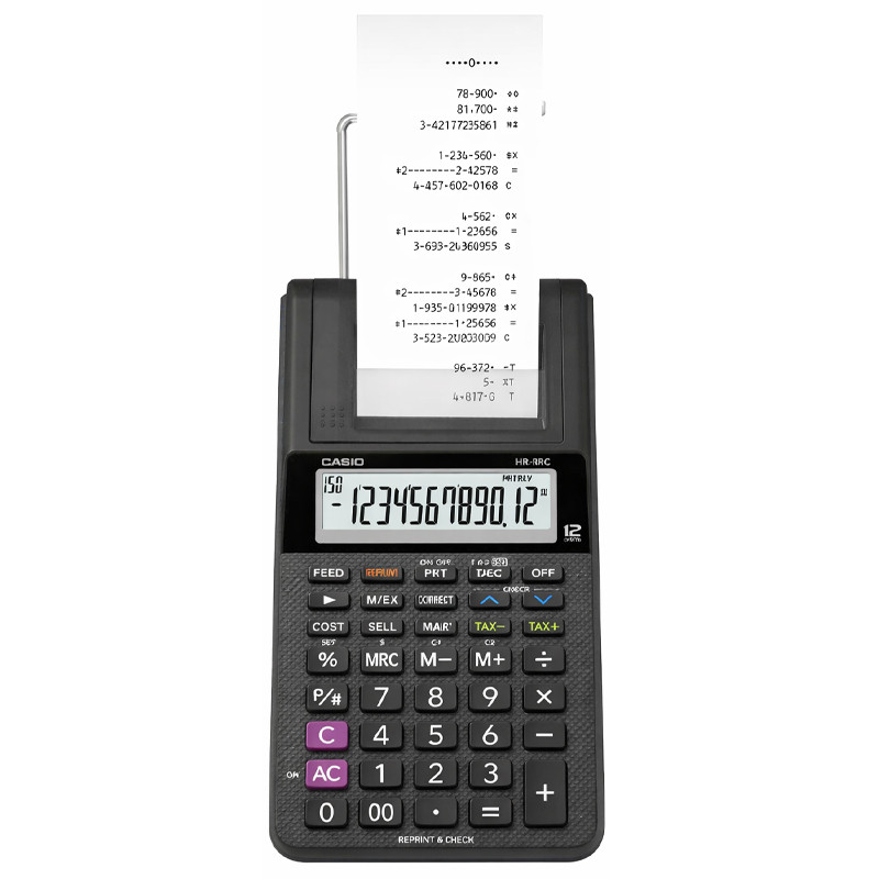 CASIO Imprimante Casio HR-8RC DC 12 Chiffres