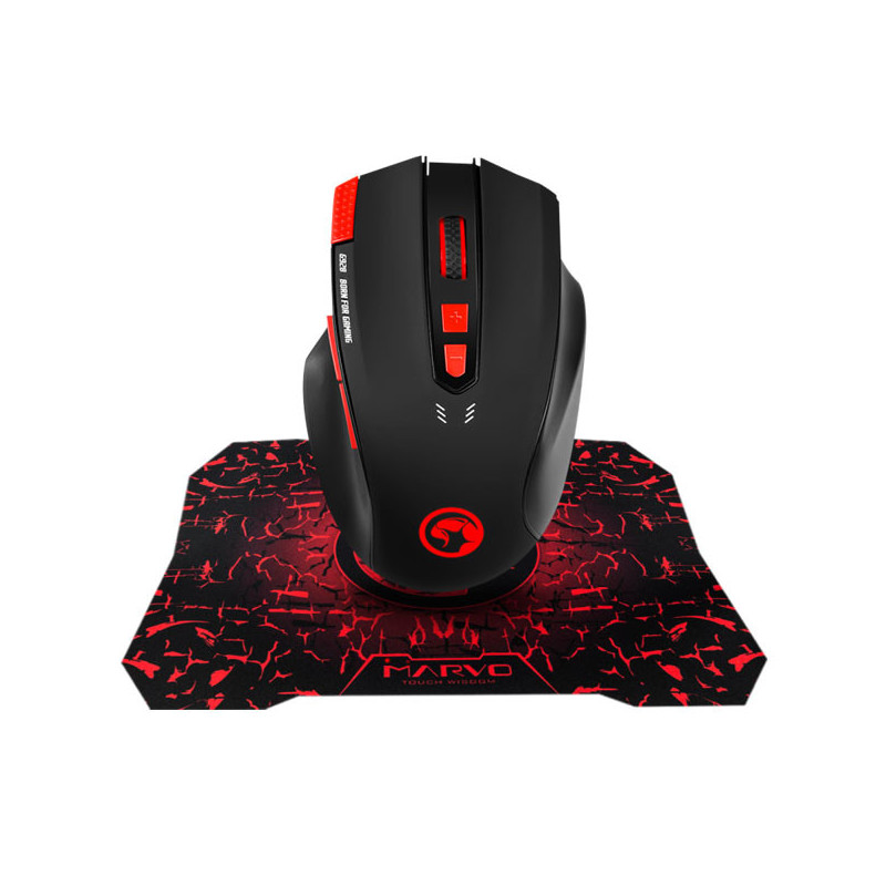 Marvo + Tapis Gaming USB 8 Boutons 7 Couleurs 3200 DPI MARVO G928+G1 Scorpion Combo