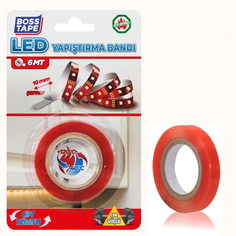 Boss Tape Ruban Montage LED Tape Double Face 10mm x 6 mètres