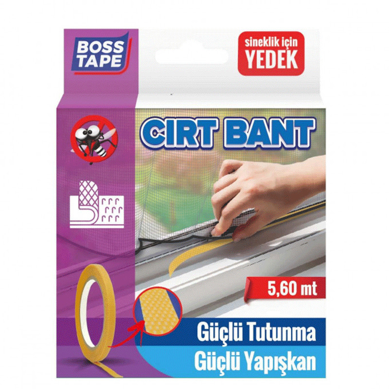 Boss Tape Bande adhésive Tape 5,6 mètres Velcro Pour Moustiquaire De Fenêtre