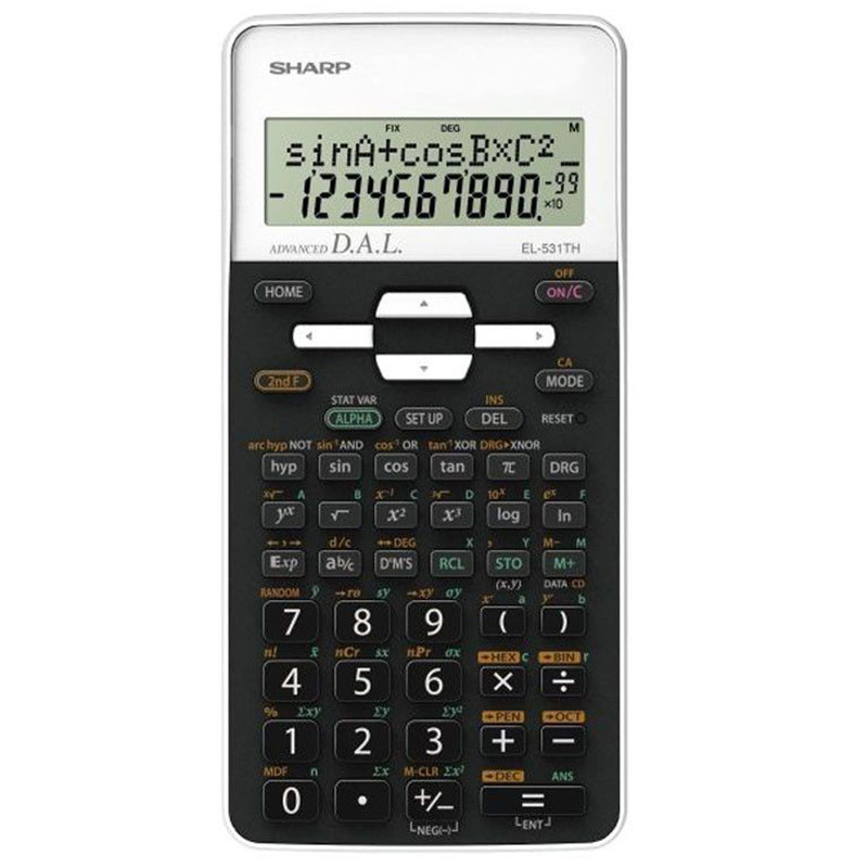 Sharp Calculatrice Scientifique En Blister EL-531THB-WH