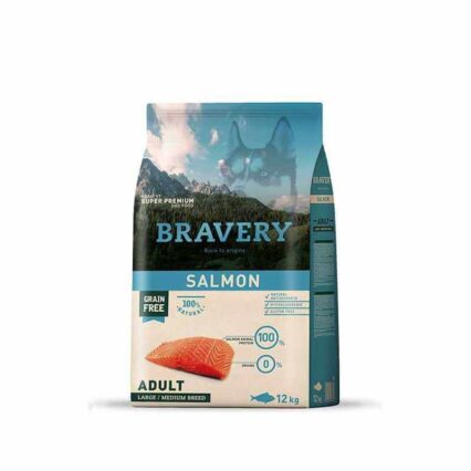 BRAVERY LARGE MEDIUM SANS CEREALES CHIEN ADULTE AU SAUMON 4Kg
