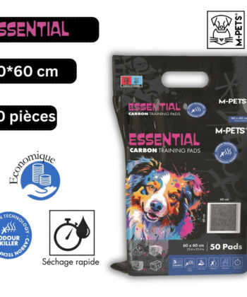 ESSENTIAL TAPIS ABSORBANTS AU CHARBON ACTIF 60*60 50PCS