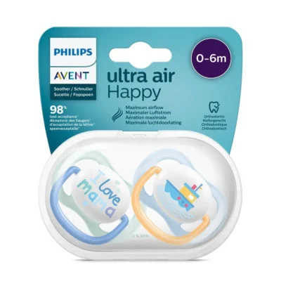 Philips Avent Philips Sucette Ultra Air Collection Happy Garçon 0-6 mois