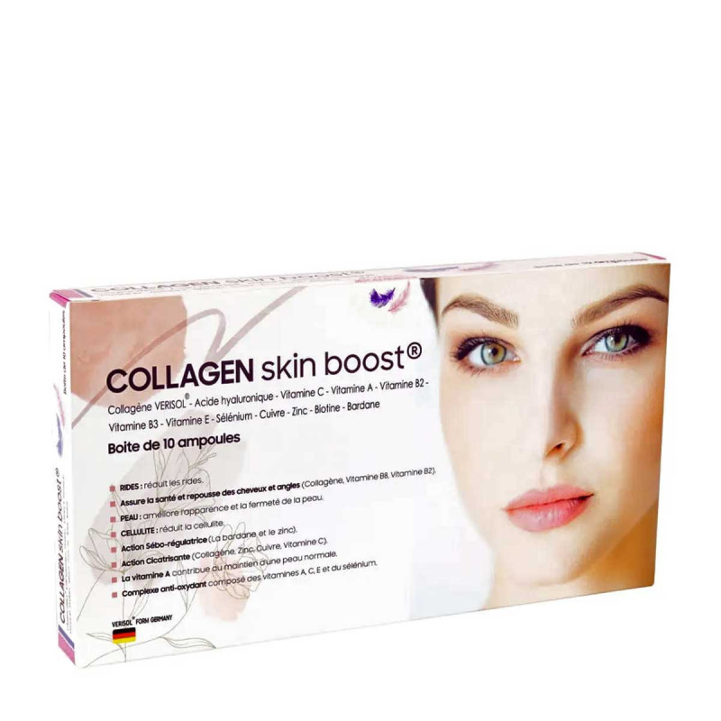 Collagen Skin Boost Complément Alimentaire Booster De Collagène D'acide Hyaluronique 10 Shots