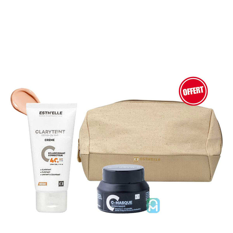 Esth'Elle Claryteint Écran Solaire Teinté Beige Spf 40 50gr + Masque Éclaircissant 50gr
