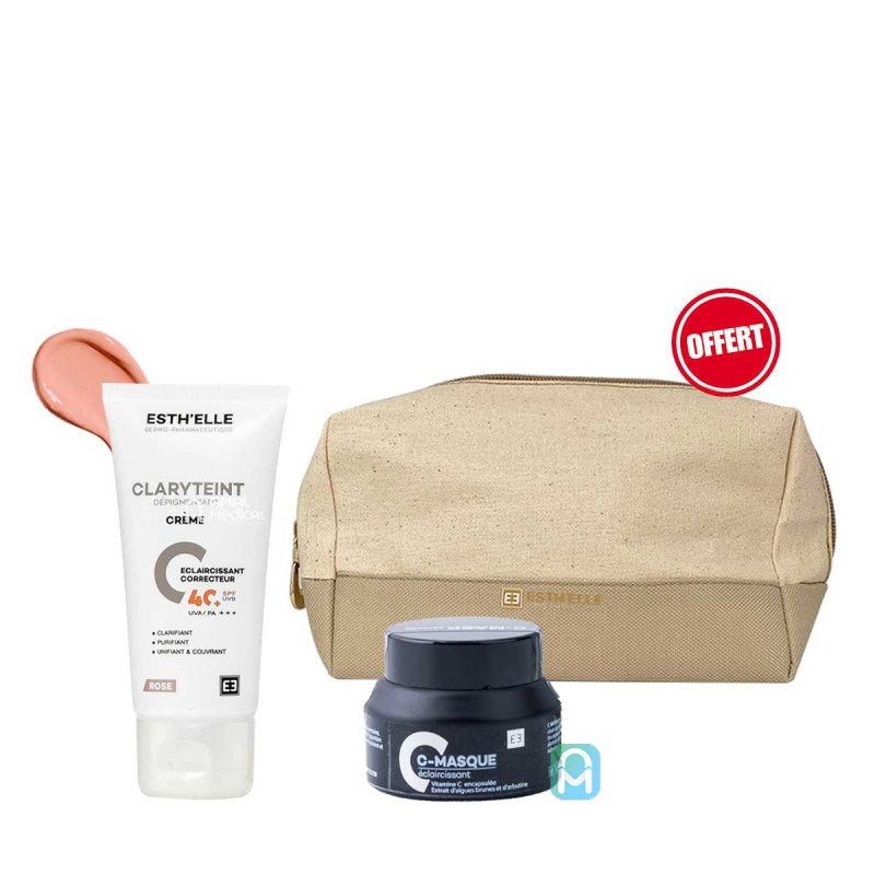 Esth'Elle Claryteint Écran Solaire Teinté Spf 40 50gr + Masque Éclaircissant 50gr