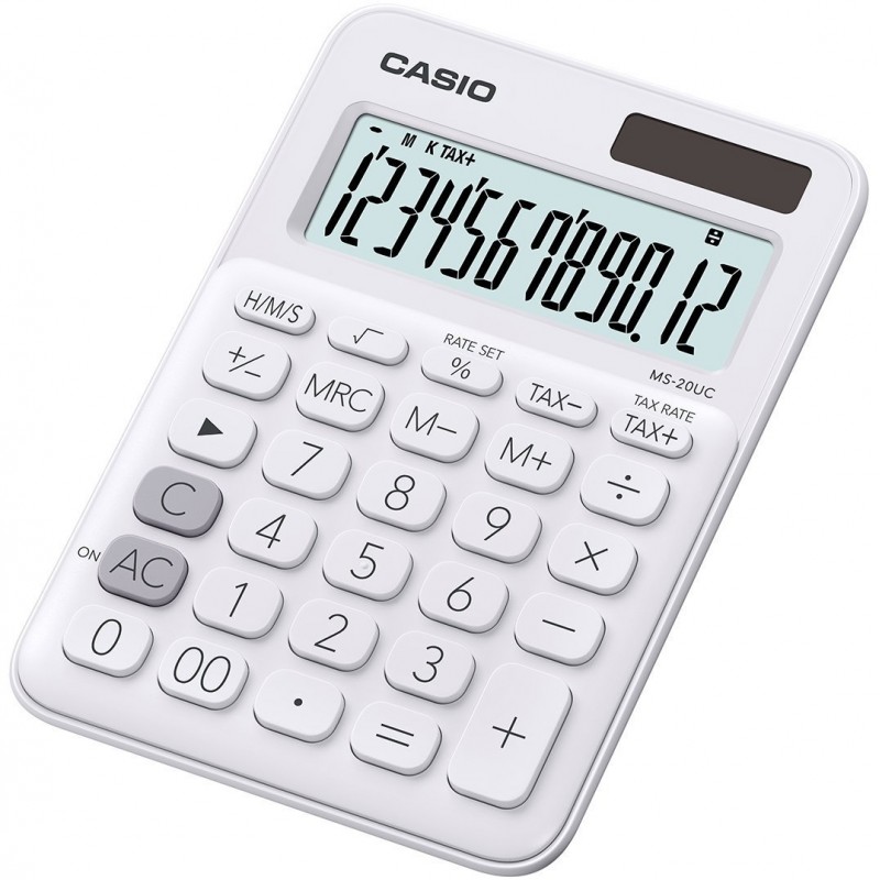 Calculatrice de bureau 12 chiffres Casio MS-20UC-WE