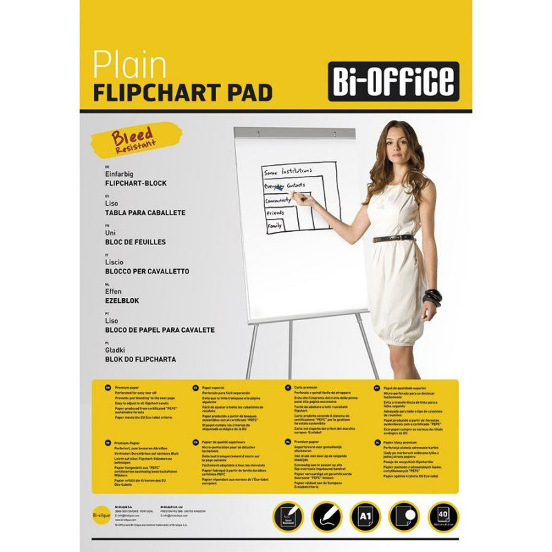 Recharge papier pour Tableau Bi-Office 40 Feuilles 55Gr