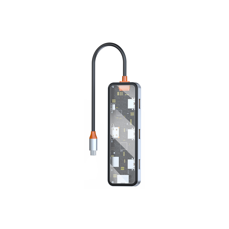 Station d'accueil WIWU CYBER 8 EN 1 USB-C TRANSPARENT