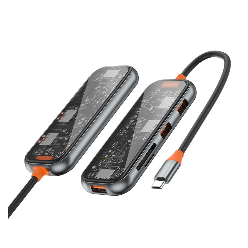Station d'accueil WIWU CB005 CYBER USB-C TRANSPARENT 5 EN 1