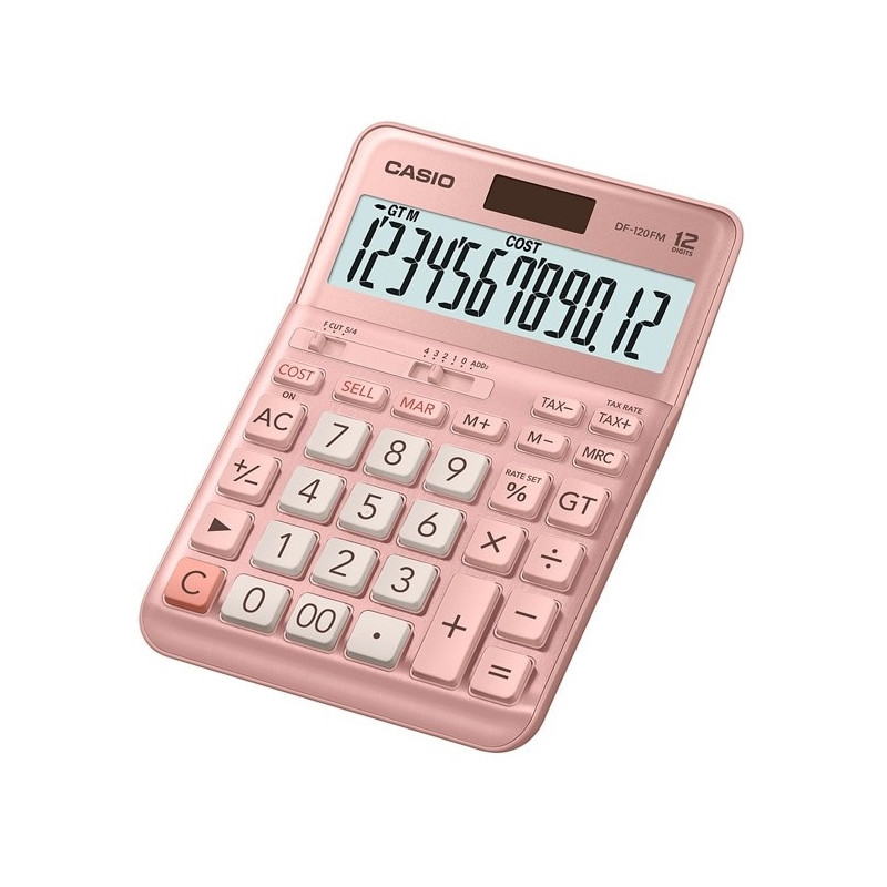 CALCULATRICE DE BUREAU CASIO DF-120FM-PK SOLAIRE OU PILE 12 CHIFFRES