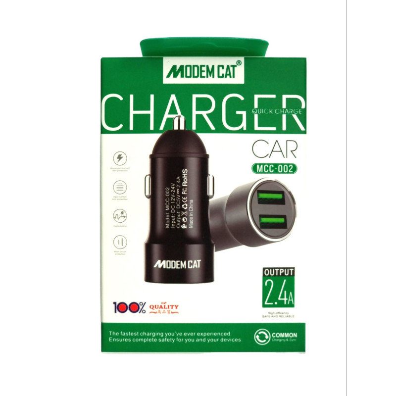 Chargeur Voiture Allume-cigare MODEM CAT 2.4A 2 Ports