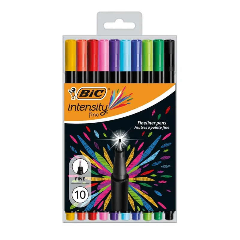 POCHETTE de 10 Stylos BIC Intensity fine Couleurs Assorties