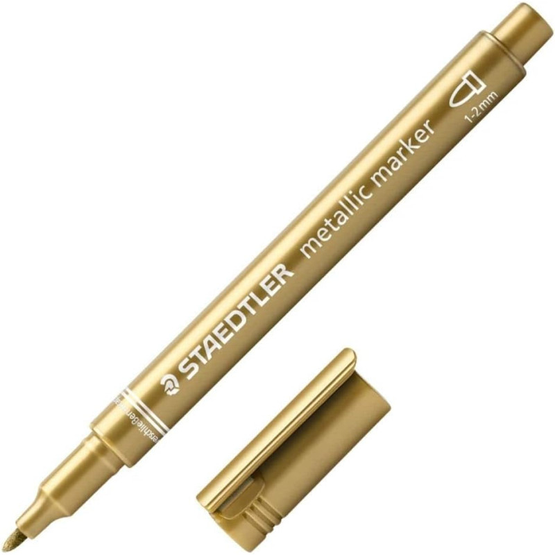 MARQUEUR PERMANENT STAEDTLER MÉTALLIQUE 1MM 2MM DORÉ
